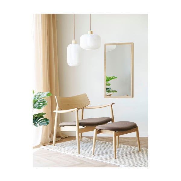 Кафяв фотьойл с табуретка Olvera – House Nordic-image-1