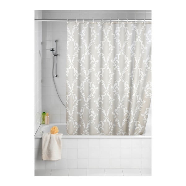 Сива завеса за душ с покритие против мухъл , 180 x 200 cm Baroque - Wenko-image-1