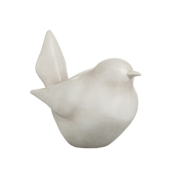Бяла декоративна фигурка на птица - J-Line