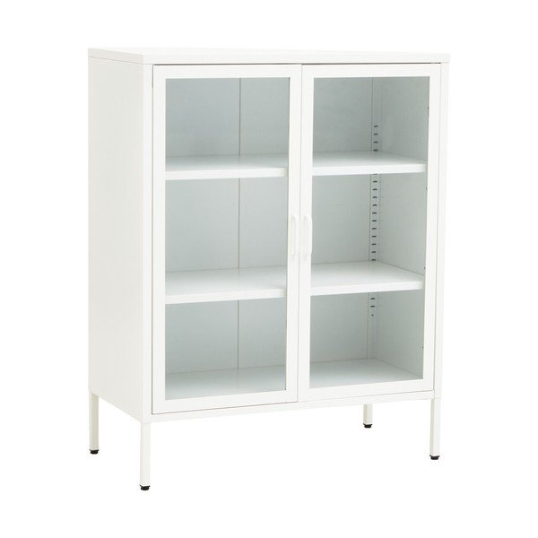 Бяла стоманена витрина 80x102x40 cm Acier – Premier Housewares