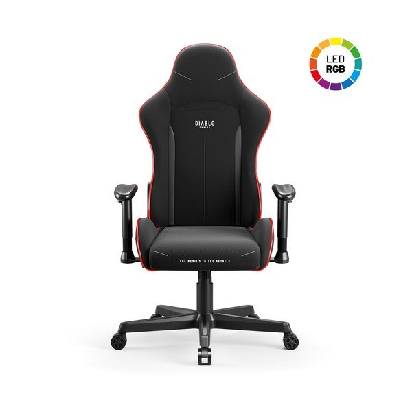 Черен гейминг стол X-Starter LED – Diablo Chairs-image-3