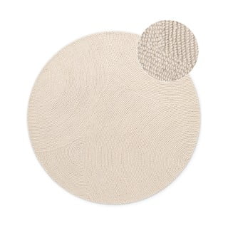 Ръчно изработен вълнен кръгъл килим в светло естествен цвят ø 150 cm Eleni Natural White – Hanse Home