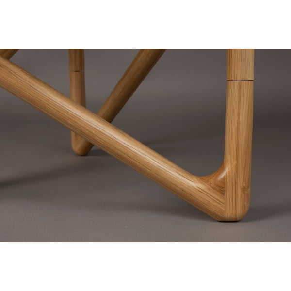 Кръгла масичка за кафе със стъклен плот в естествен цвят ø 80 cm Naia – Dutchbone-image-1