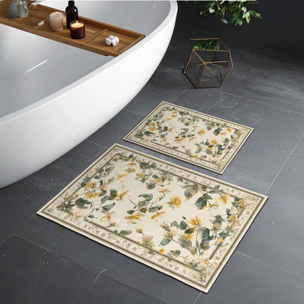 Бежови килими за баня в комплект 2 бр. 60x100 cm – Foutastic-image-1