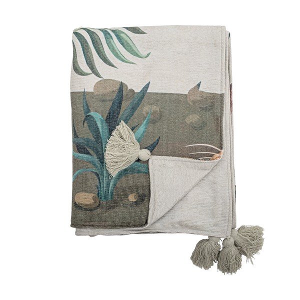 Зелено одеяло 130x155 cm Peacock – Bloomingville