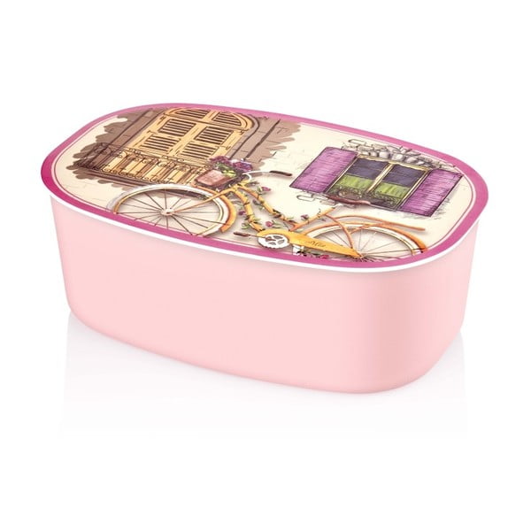 Розова меламинова кутия за хляб Bisiklet, 34 x 13 cm - The Mia