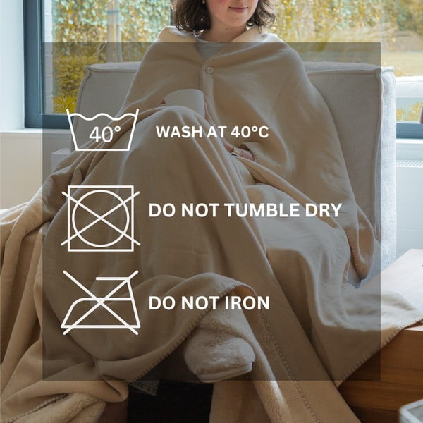 Одеяло от микроплюш в цвят слонова кост 150x200 cm Tomo – Tiseco Home Studio-image-3