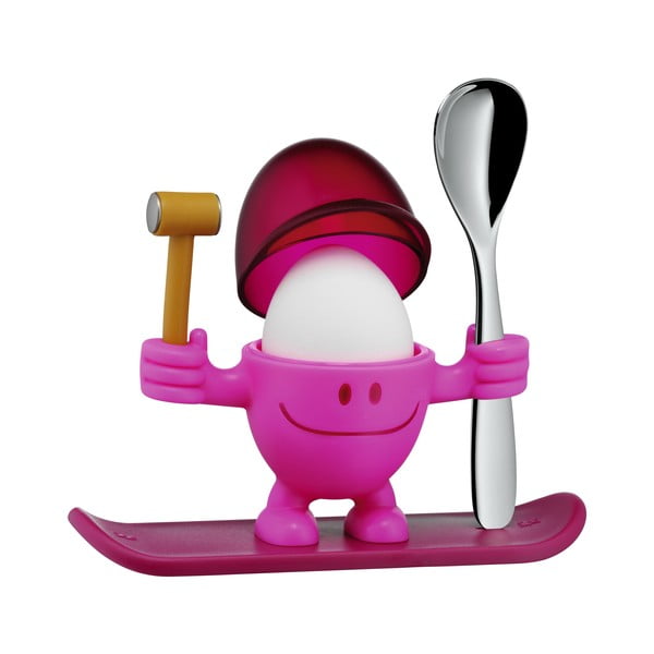 Червена и розова поставка за яйца с лъжица за яйца Cromargan® Mc McEgg - WMF-image-2