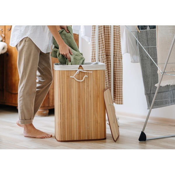 Бамбуков кош за пране в естествен цвят 78 л Bamboo – Compactor-image-1