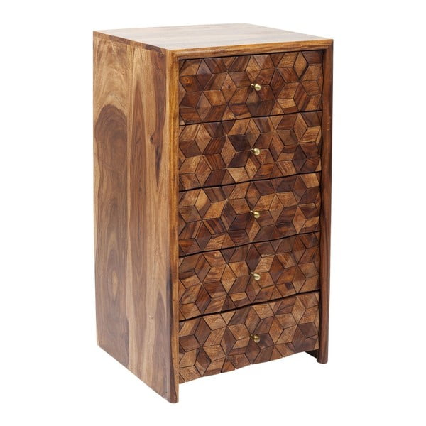Hnědá dřevěná skříňka Kare Design Mirage, 52 x 97 cm