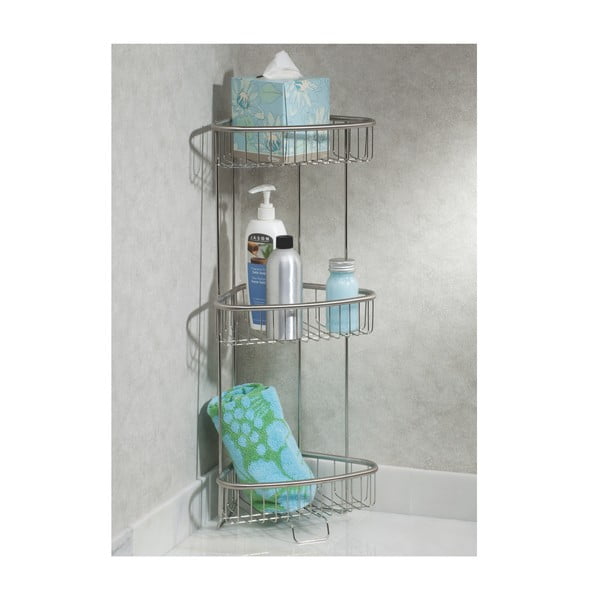 Ъглова стойка от неръждаема стомана и 3 рафта - iDesign-image-1