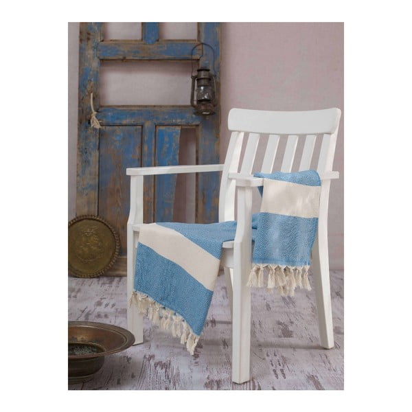 Světle modrá osuška Hammam Elmas, 100 x 180 cm-image-1