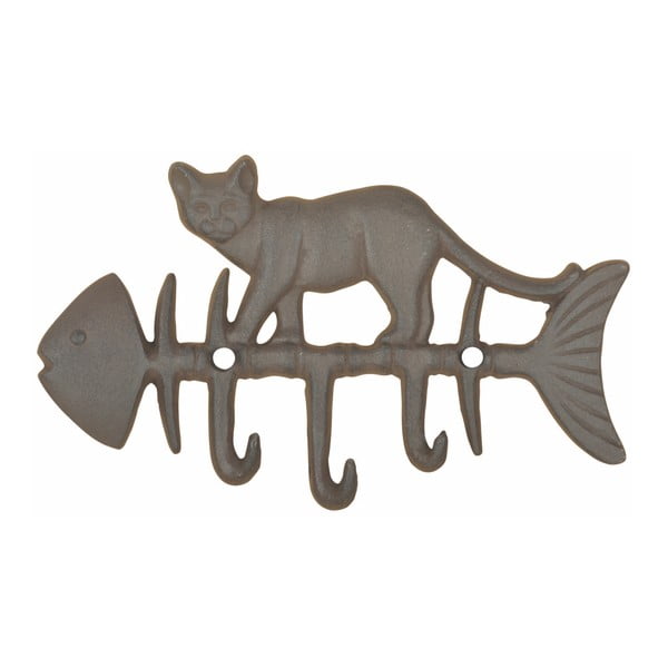 Чугунена кука за стена с мотив на риба и котка - Esschert Design