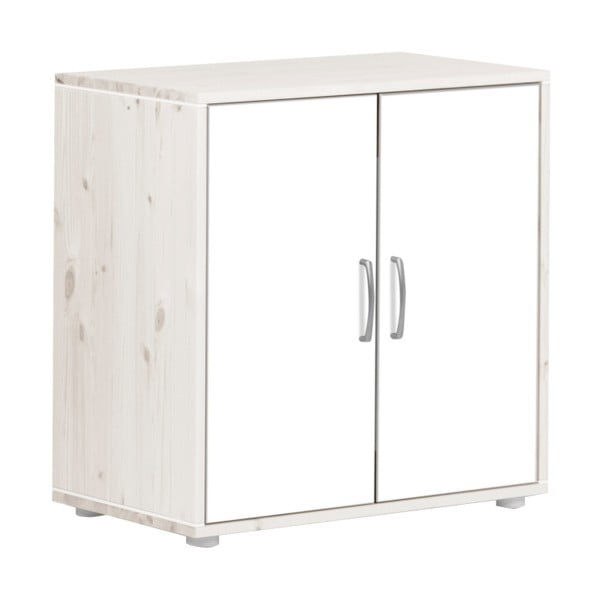 Бял детски шкаф с лакирани вратички от борова дървесина Classic - Flexa