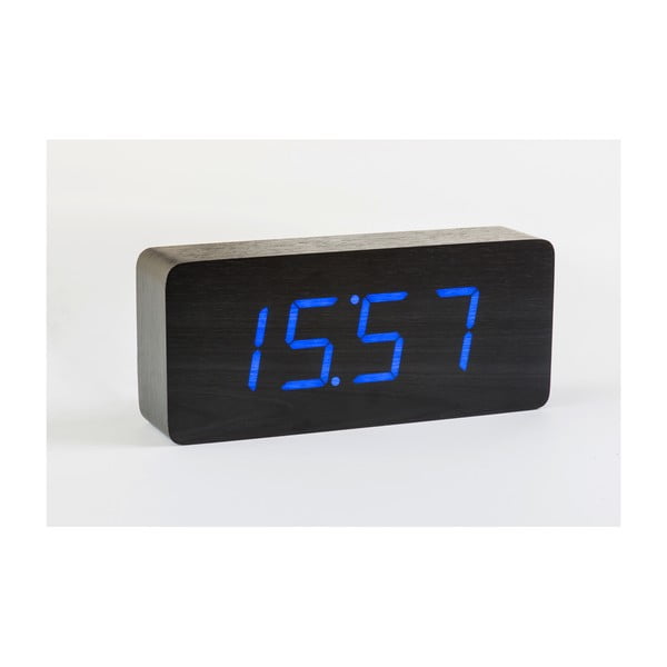 Черен будилник със син LED дисплей Slab Click Clock - Gingko-image-4