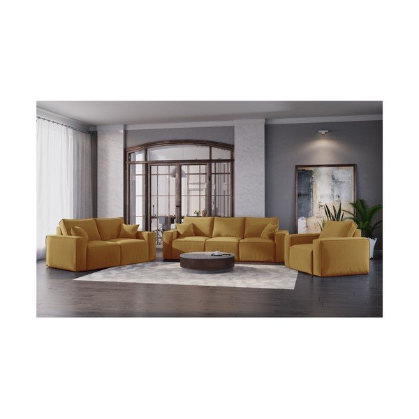 Žlutá pohovka Cosmopolitan Design Miami, 180 cm-image-4
