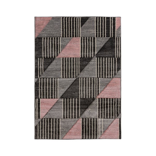 Сив и розов килим Velocity, 200 x 290 cm - Flair Rugs
