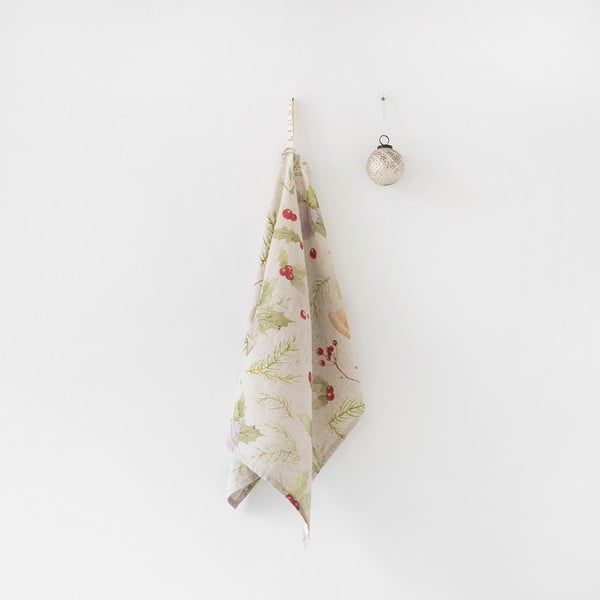 Коледна ленена кърпа за чай Jingle Bells, 65 x 45 cm - Linen Tales