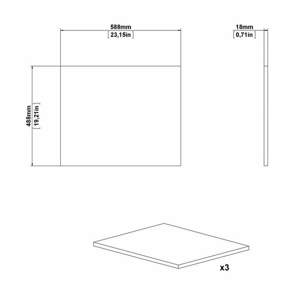 Допълнителни рафтове за гардероб в комплект от 3 (широчина 58,8 см) Verona - Tvilum-image-2