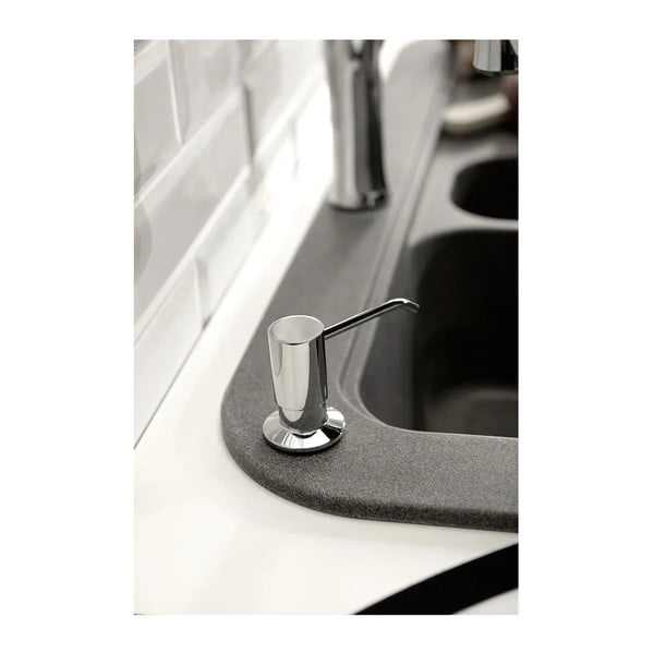 Матово черен пластмасов дозатор за сапун за вграждане 350 ml – Sapho-image-1