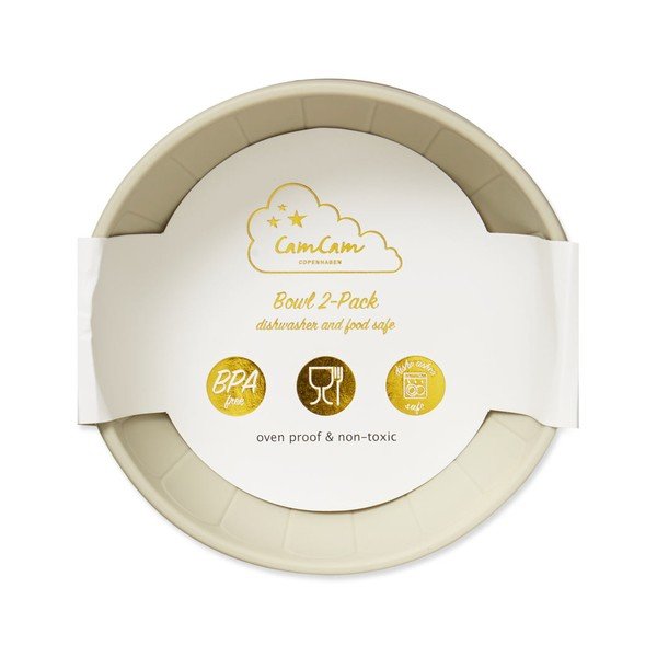Бежови силиконови детски купички 2 бр. ø 13,5 cm Earth – Cam Cam Copenhagen-image-4