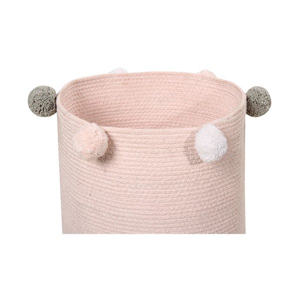 Светлорозова текстилна детска кошница за играчки ø 30x30 cm Bubbly – Lorena Canals-image-2