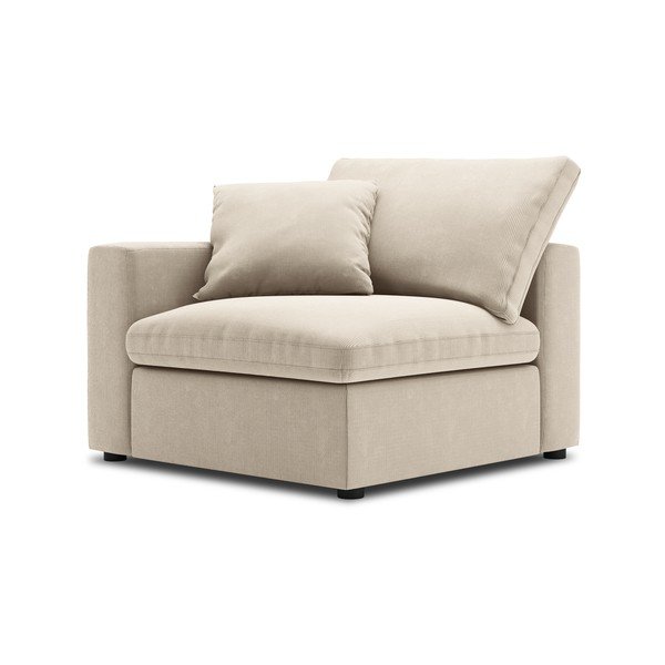 Бежова ъглова част от модулен диван от велур Galaxy, ляв ъгъл - Windsor & Co Sofas-image-2