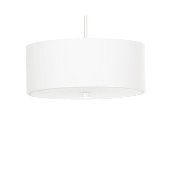Бяло висящо осветително тяло с текстилен абажур ø 30 cm Herra – Nice Lamps