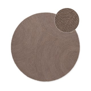 Ръчно изработен вълнен кръгъл килим в кафяво-сив цвят ø 200 cm Eleni Taupe – Hanse Home