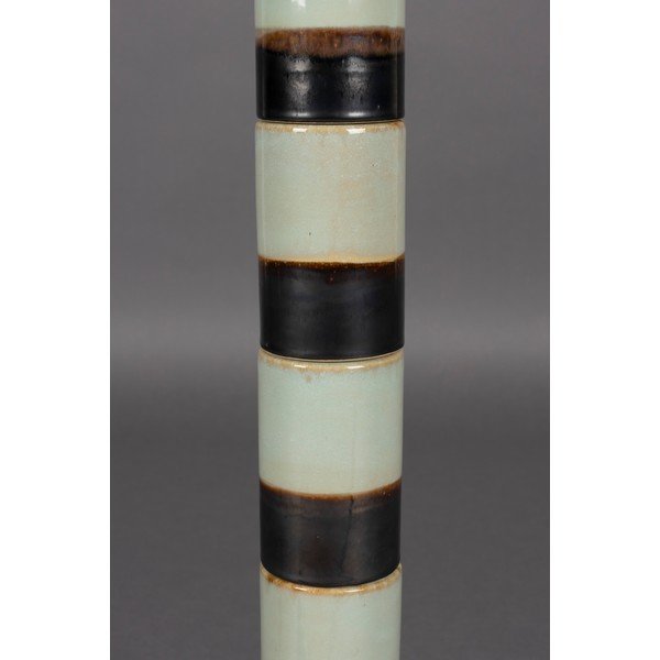 Подова лампа с текстилен абажур в тъмнокафяв и светлозелен цвят (височина 143 cm) Vertigo – Dutchbone-image-3