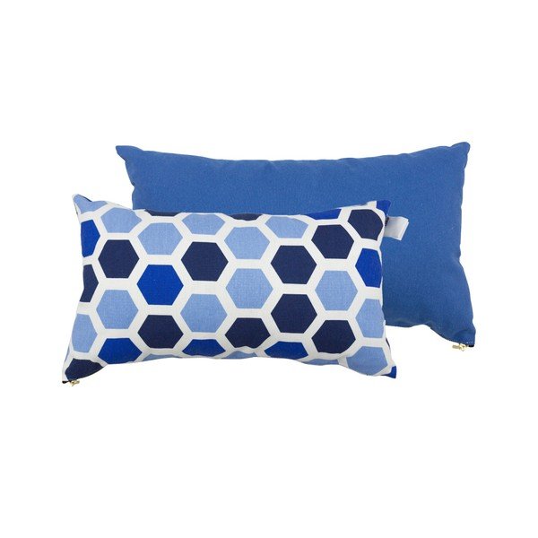 Sada 2 polštářů s výplní Karup Deco Cushion Ocean Geometry/Navy, 45  x  25  cm