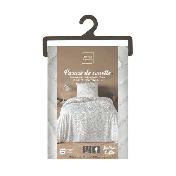 Бяло единично  спално бельо от микрофибър 140x200 cm Heltie – douceur d'intérieur-image-4