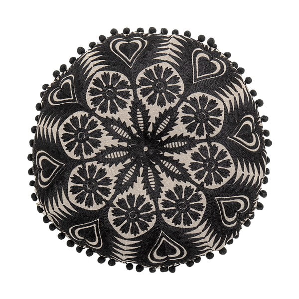 Декоративна възглавница Мандала в черно и бежово, ø 36 cm - Bloomingville