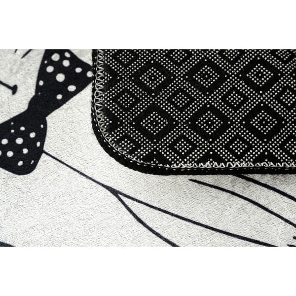 Бяла/черна постелка за баня 60x40 cm Little Cats - Foutastic-image-1