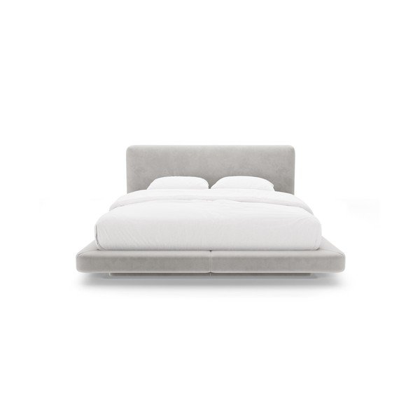 Светлосиво тапицирано двойно легло 140x200 cm Linea – Micadoni -image-3