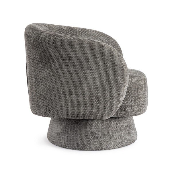 Тъмносиво въртящо се шенилово кресло Julienne – Bizzotto-image-3