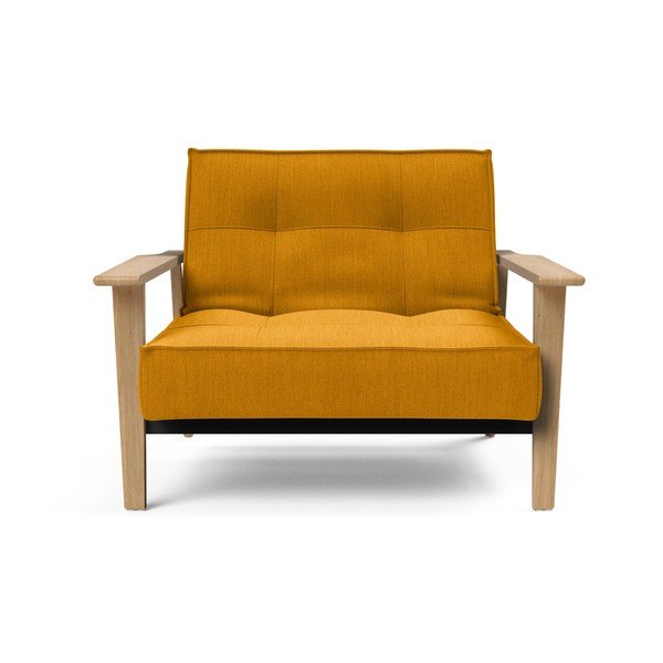 Оранжев сгъваем фотьойл с дървени подлакътници Splitback - Innovation-image-3