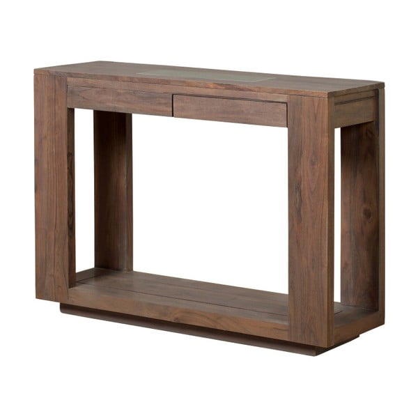 Konzolový stolek  z masivního šedě mořeného akáciového dřeva se 2 zásuvkami Zara