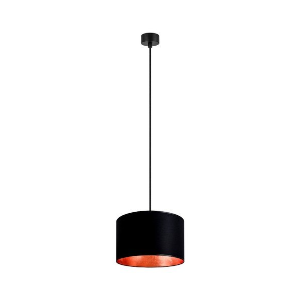 Черна таванна лампа с меден цвят Mika, ∅ 25 cm - Sotto Luce