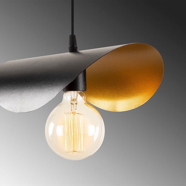Висящо осветително тяло с метален абажур в черно и бронзово Sivani – Opviq lights-image-4