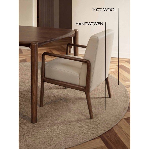 Бежов ръчно изработен вълнен кръгъл килим ø 160 cm Greenwich – Ted Baker-image-4