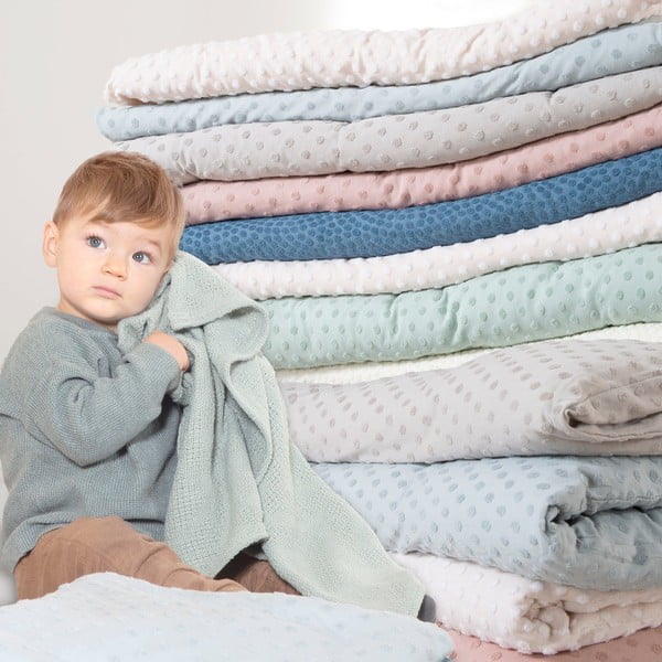 Бежово детско спално бельо за детско креватче със смес от памук 80x80 cm Frosty Almond – Roba-image-4