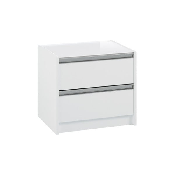 Бяло нощно шкафче с 2 чекмеджета Skyline - Steens
