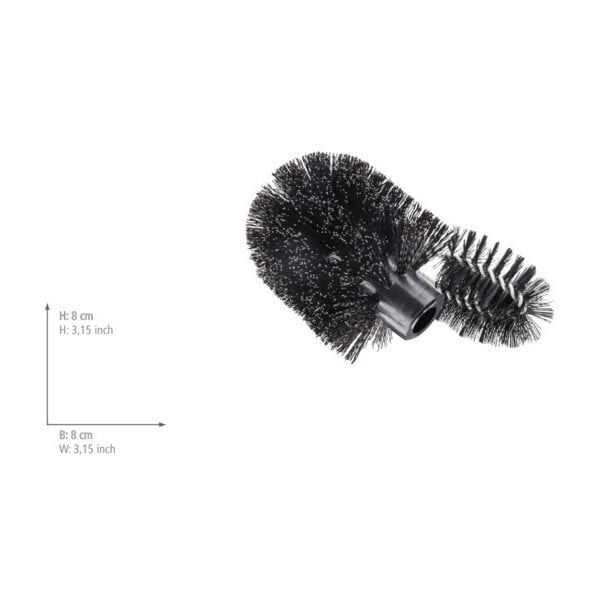 Черна пластмасова глава за четка за тоалетна с резервна четка Ø 8 cm – Wenko-image-1