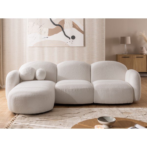 Кремав ъглов диван от букле (ляв ъгъл) Orbit – Ropez-image-1