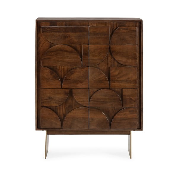 Кафяво шкафче от масивно манго 90x120x40 cm Trisha – MOME