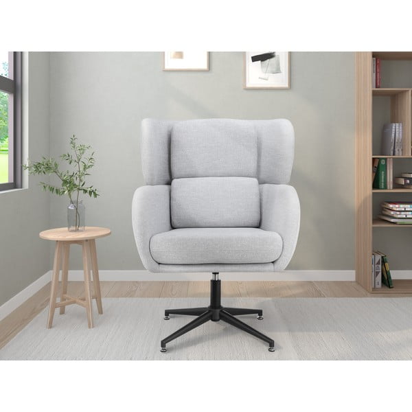 Светлосиво кадифено кресло Vanessa – Støraa-image-1