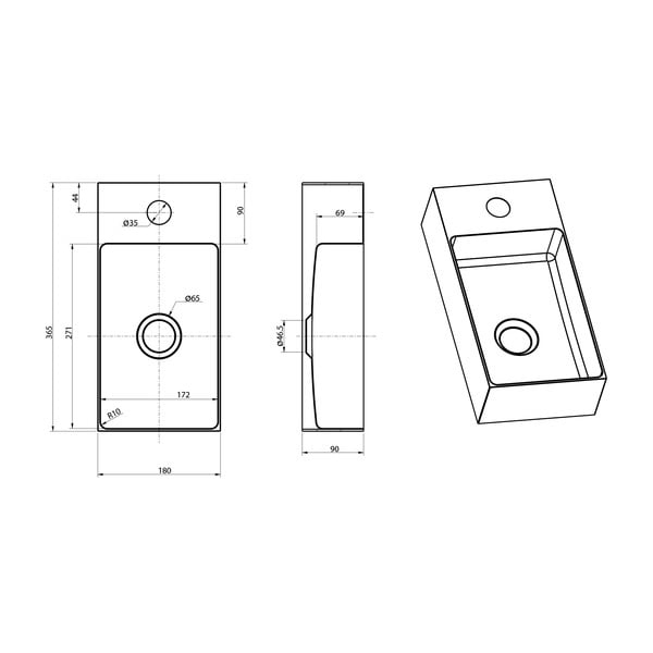 Малък умивалник от неръждаема стомана в меден цвят 36,5x18 cm Aurum – Sapho-image-2