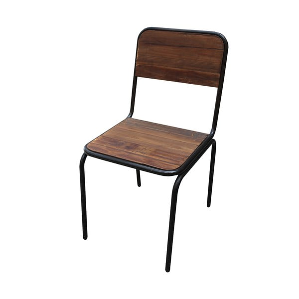 Кафяв трапезен стол от масивна ела Industrial – Antic Line