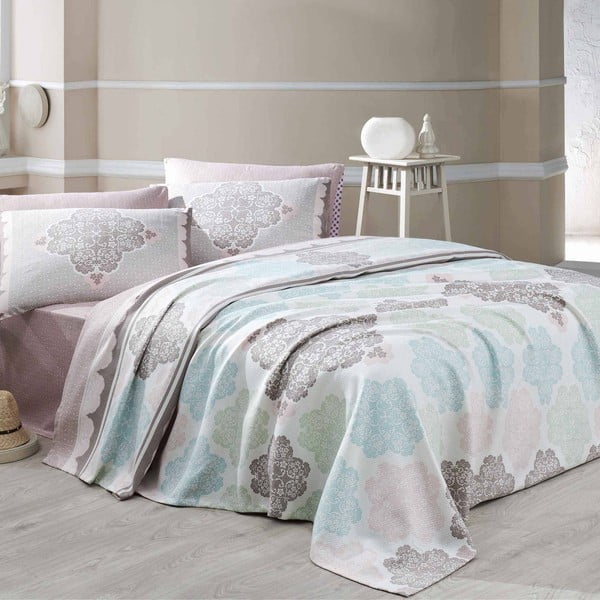 Лека памучна покривка за легло с калъфки за възглавници и чаршаф за двойно легло , 200 x 230 cm Andalucia - Mijolnir